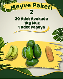 Tropik Meyve Paketi 2 (20 Adet Bacon Avokado, 1Kg Yerli Anamur Muzu, 1 Adet Papaya)